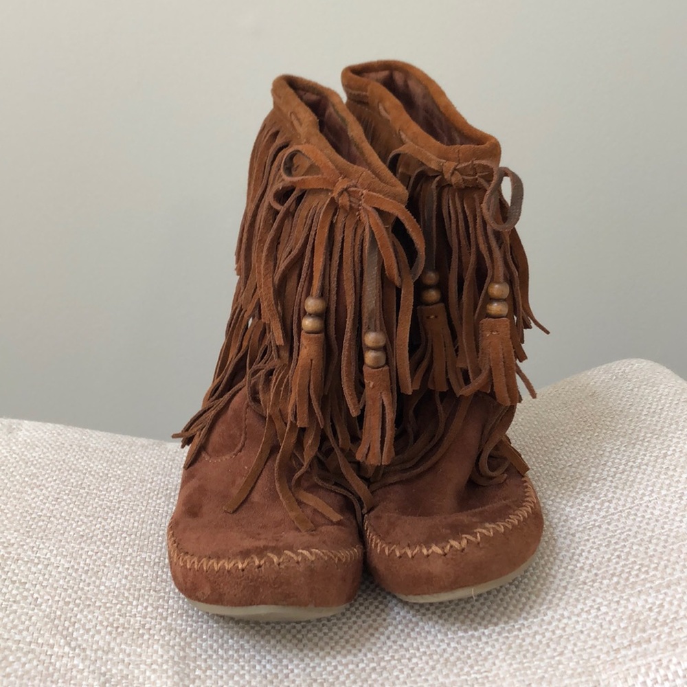 Moccasin style Fringe Boots Festival Rave